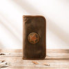 Cool Canvas Leather Mens Bifold Long Wallet Zipper Long Wallet for Men - iwalletsmen