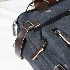 Cool Canvas Leather Mens Business Black Briefcase Khaki Laptop Shoulder Bag Handbag for Men - iwalletsmen