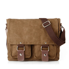 Cool Canvas Leather Mens Small Black Side Bag Messenger Bag Shoulder Bag For Men - iwalletsmen