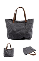 Cool Canvas Leather Mens Casual Waterproof Tote Bag Shoulder Bag Tote Purse For Men - iwalletsmen