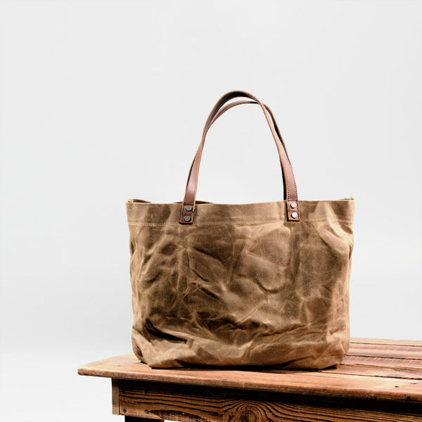 Cool Canvas Leather Mens Casual Waterproof Tote Bag Shoulder Bag Tote Purse For Men - iwalletsmen