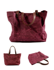 Cool Canvas Leather Mens Casual Waterproof Tote Bag Shoulder Bag Tote Purse For Men - iwalletsmen