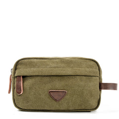 Cool Canvas Leather Mens Black Clutch Bag Mini Green Phone Bag Wristlet Bag For Men - iwalletsmen
