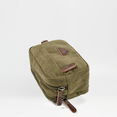 Cool Canvas Leather Mens Black Clutch Bag Mini Green Phone Bag Wristlet Bag For Men - iwalletsmen