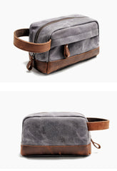 Cool Canvas Leather Mens Clutch Bag Handbag Storage Bag Wash Bag For Men - iwalletsmen
