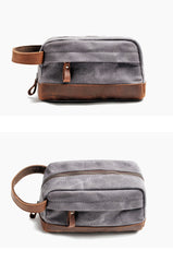 Cool Canvas Leather Mens Clutch Bag Handbag Storage Bag Wash Bag For Men - iwalletsmen