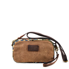 Cool Canvas Mens Green Clutch Bag Mini Side Bag Gray Small Messenger Bag For Men - iwalletsmen