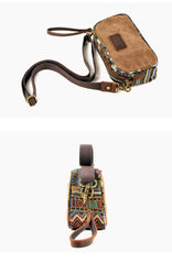 Cool Canvas Mens Green Clutch Bag Mini Side Bag Gray Small Messenger Bag For Men - iwalletsmen