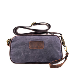 Cool Canvas Mens Green Clutch Bag Mini Side Bag Gray Small Messenger Bag For Men - iwalletsmen
