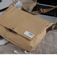 Cool Canvas Mens Side Bag 11'' Black Shoulder Bag College Bag Blue Messenger Bag for Men - iwalletsmen