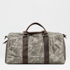 Waxed Canvas Leather Mens Large Fitness Bag Travel Green Weekender Bag Duffle Bag for Men - iwalletsmen