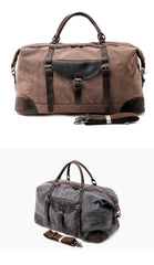 Cool Waxed Canvas Leather Mens Large Travel Weekender Bag Waterproof Duffle bag for Men - iwalletsmen