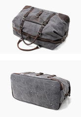 Cool Waxed Canvas Leather Mens Large Travel Weekender Bag Waterproof Duffle bag for Men - iwalletsmen
