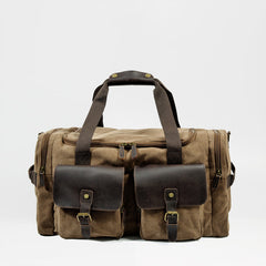 Cool Canvas Leather Mens Retro Large Green Travel Weekender Bag Duffle Bag for Men - iwalletsmen