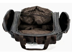 Cool Canvas Leather Mens Retro Large Green Travel Weekender Bag Duffle Bag for Men - iwalletsmen