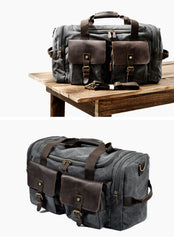 Cool Canvas Leather Mens Retro Large Green Travel Weekender Bag Duffle Bag for Men - iwalletsmen