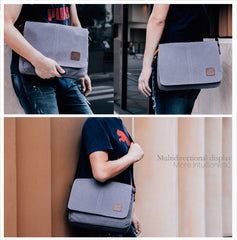 Cool Canvas Mens Side Bag Black Shoulder Bag Gray College Bag Khaki Messenger Bag for Men - iwalletsmen
