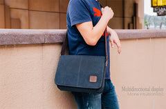 Cool Canvas Mens Side Bag Black Shoulder Bag Gray College Bag Khaki Messenger Bag for Men - iwalletsmen