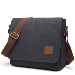 Cool Canvas Mens Side Bag Black Shoulder Bag Gray College Bag Khaki Messenger Bag for Men - iwalletsmen