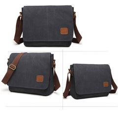 Cool Canvas Mens Side Bag Black Shoulder Bag Gray College Bag Khaki Messenger Bag for Men - iwalletsmen