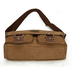 Cool Canvas Leather Mens Black Side Bag Blue Shoulder Bag Red College Bag Messenger Bag for Men - iwalletsmen