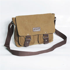 Cool Canvas Leather Mens Black Side Bag Blue Shoulder Bag Red College Bag Messenger Bag for Men - iwalletsmen