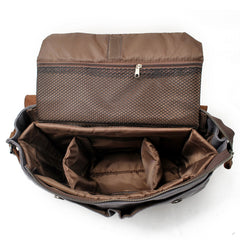 Waxed Canvas Leather Mens Waterproof Black 14‘’ Camera Bag Shoulder Bag Messenger Bag For Men - iwalletsmen