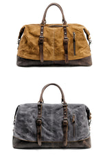 Cool Canvas Leather Mens Black Travel Weekender Bag Waterproof Duffle bag for Men - iwalletsmen