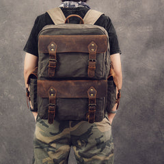 Waxed Canvas Leather Mens 15