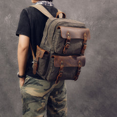 Waxed Canvas Leather Mens 15