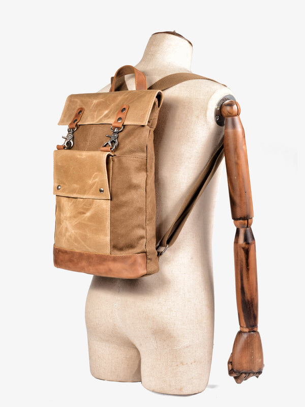 Cool Canvas Leather Mens Womens British 14'' Style College Computer Backpack Travel Backpack for Men - iwalletsmen