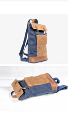 Cool Canvas Leather Mens Womens British 14'' Style College Computer Backpack Travel Backpack for Men - iwalletsmen