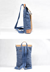 Cool Canvas Leather Mens Womens British 14'' Style College Computer Backpack Travel Backpack for Men - iwalletsmen