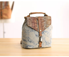 Cute Canvas Leather Mens Womens Small Pink Backpack Khaki Travel Backpack College Backpack for Men - iwalletsmen