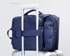 Cool PVC Canvas Men's Blue Messenger Bag Travel Backpack 15.5'' Black Handbag For Men - iwalletsmen