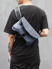 Cool Oxford Cloth PVC Men's Sling Bag Chest Bag One Shoulder Backpack For Men - iwalletsmen