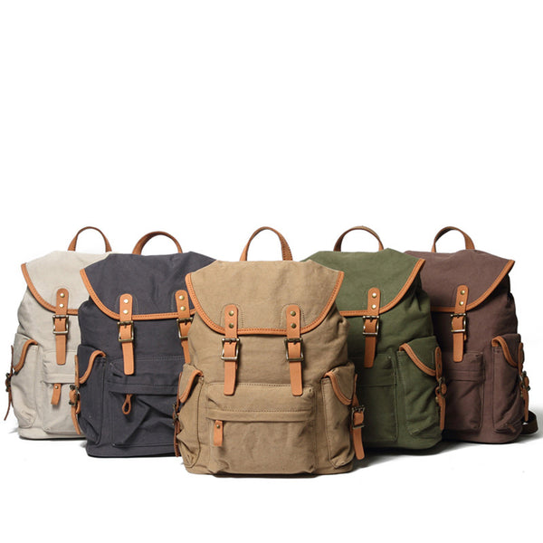 Cute Canvas Womens Mens Classic 14‘’ Green Computer Backpack White Women's School Backpack Travel Backpack for Men - iwalletsmen