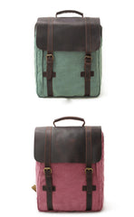 Vintage Canvas Mens Womens Large Pink College Backpack 14'' Green Travel Backpack Computer Backpack For Men - iwalletsmen