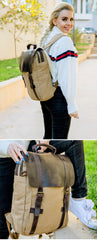 Vintage Canvas Mens Womens Large Pink College Backpack 14'' Green Travel Backpack Computer Backpack For Men - iwalletsmen
