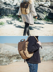 Vintage Canvas Mens Womens Large Pink College Backpack 14'' Green Travel Backpack Computer Backpack For Men - iwalletsmen