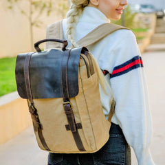 Vintage Canvas Mens Womens Large Pink College Backpack 14'' Green Travel Backpack Computer Backpack For Men - iwalletsmen