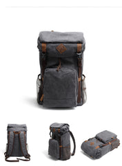 Cool Canvas Mens Retro Large 15‘’ Backpack Travel Backpack Hiking Backpack for Men - iwalletsmen