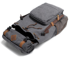 Cool Canvas Mens Retro Large 15‘’ Backpack Travel Backpack Hiking Backpack for Men - iwalletsmen