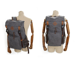 Cool Canvas Mens Retro Large 15‘’ Backpack Travel Backpack Hiking Backpack for Men - iwalletsmen