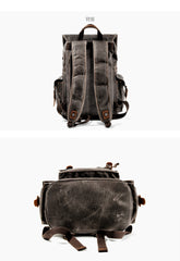 Cool Canvas Mens Vintage Large Black Backpack Computer Khaki Backpack Travel Backpack Hiking Backpackfor Men - iwalletsmen