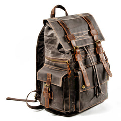 Cool Canvas Mens Vintage Large Black Backpack Computer Khaki Backpack Travel Backpack Hiking Backpackfor Men - iwalletsmen