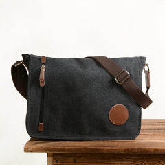 Cool Casual Canvas Womens Mens Side Bag 14'' Shoulder Bag Khaki Messenger Bag For Men - iwalletsmen