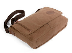 Cool Casual Canvas Womens Mens Side Bag 14'' Shoulder Bag Khaki Messenger Bag For Men - iwalletsmen