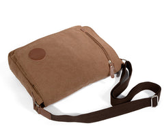Cool Casual Canvas Womens Mens Side Bag 14'' Shoulder Bag Khaki Messenger Bag For Men - iwalletsmen
