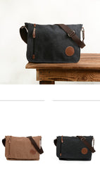 Cool Casual Canvas Womens Mens Side Bag 14'' Shoulder Bag Khaki Messenger Bag For Men - iwalletsmen